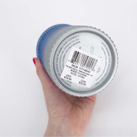 Starbucks Blue Silver Icicle Ombre Bling Studded 16 Oz Tumbler NWT - Picture 4 of 4